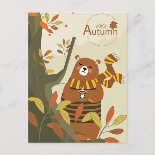 Hallo Herbstbär Postkarte (Vorderseite)
