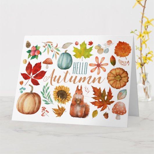 Hallo-Herbstkarte Karte (Gelbe Blume)