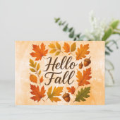 Hallo Herbstlaube und Eichhörnchen Einladung (Stehend Vorderseite)