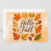 Hallo Herbstlaube und Eichhörnchen Einladung (Vorne/Hinten)