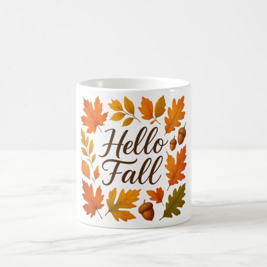 Hallo Herbstlaube und Eichhörnchen Kaffeetasse (Mittel)