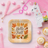 Hallo Herbstlaube und Eichhörnchen Pappteller (Party)