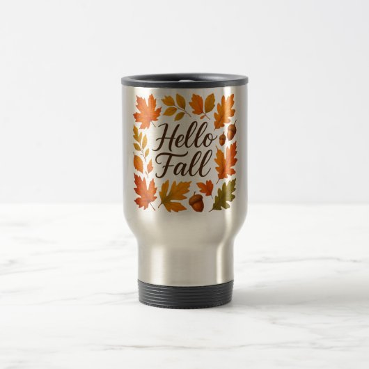 Hallo Herbstlaube und Eichhörnchen Reisebecher (Mittel)