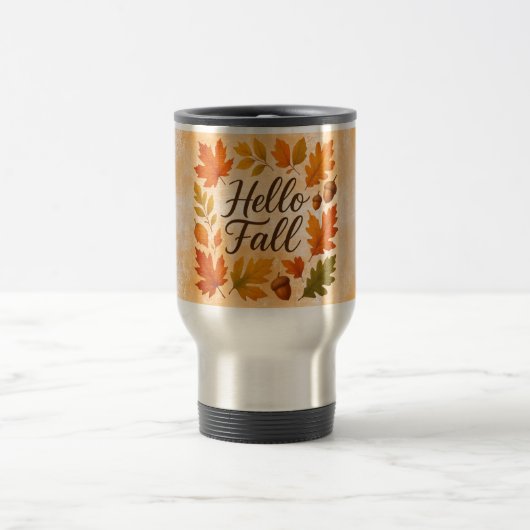 Hallo Herbstlaube und Eichhörnchen Reisebecher (Mittel)