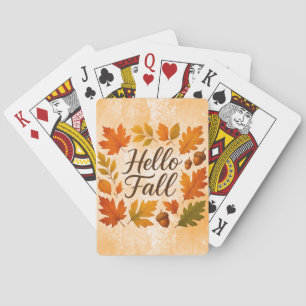 Hallo Herbstlaube und Eichhörnchen Spielkarten