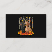 Hallo Herbstmapfel Dackel Leaf Fall Niedlich Dachs Visitenkarte (Rückseite)