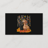 Hallo Herbstmapfel Dackel Leaf Fall Niedlich Dachs Visitenkarte (Vorderseite)