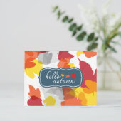 Hallo Herbstpostkarte Postkarte (Stehend Vorderseite)