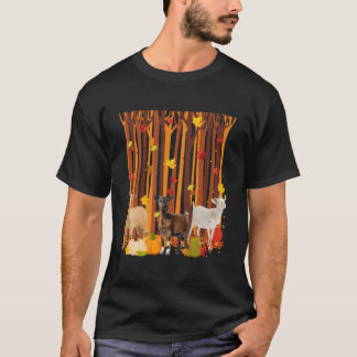 Hallo Herbstziege Ahornblatt Herbst Kürbis S T-Shirt