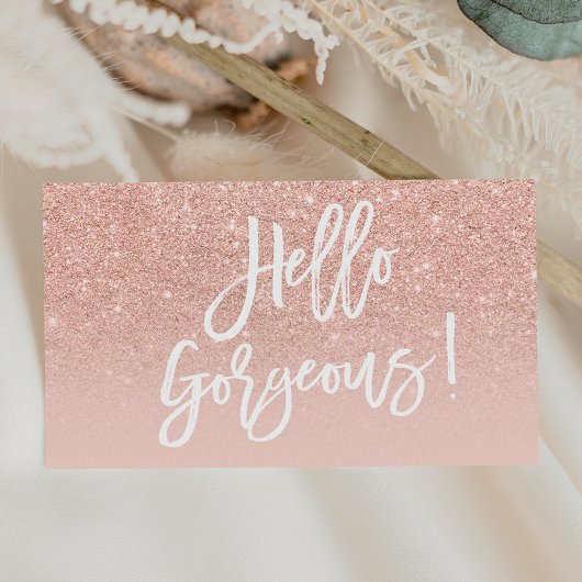 Hallo herrlich elegante Typografie rot Rose Gold Visitenkarte