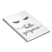 Hallo herrlich (Wimpern) im dunkelgrauen Notizbuch Notizblock (Rechte Seite)