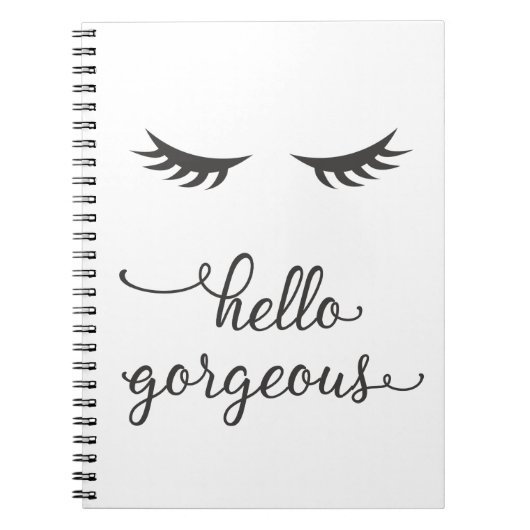 Hallo herrlich (Wimpern) im dunkelgrauen Notizbuch Notizblock (Vorderseite)