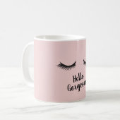 Hallo herrliche Augen-Peitschen Kaffeetasse (Vorderseite Links)