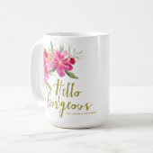 Hallo herrliche BlumenTasse Kaffeetasse (Vorderseite Links)