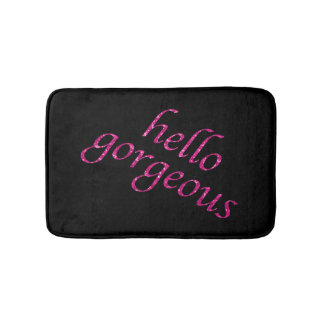 Hallo herrliche | schicke rosa schwarze Girly Badematte