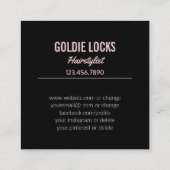 Hallo herrlicher | Girly rosa mit BlumenGlitzer Quadratische Visitenkarte (Rückseite)