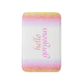 Hallo herrlicher koketter | heller Glitzer-Blick Badematte (Vorderseite Vertikal)