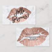 Hallo herrlicher LippenRosengoldtypographiemarmor Visitenkarte (Vorne/Hinten)