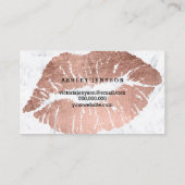 Hallo herrlicher LippenRosengoldtypographiemarmor Visitenkarte (Rückseite)