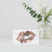 Hallo herrlicher LippenRosengoldtypographiemarmor Visitenkarte (Stehend Vorderseite)