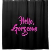 Hallo herrliches Girly Pink-Schwarzes Duschvorhang (Vorderseite)