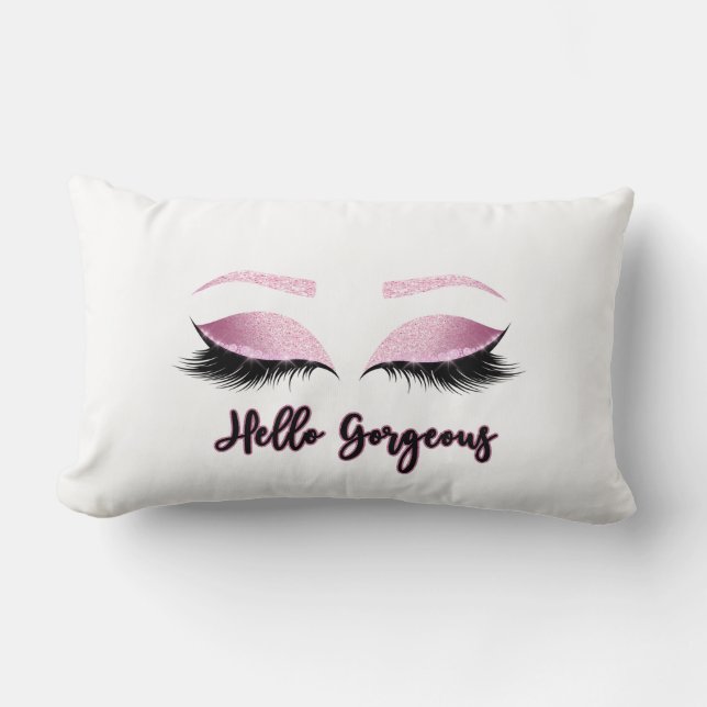 Hallo herrliches lumbales Kissen in den rosa (Vorderseite)