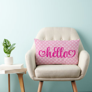 Hallo Herz Light Pink Polka Dot Lendenkissen
