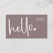 Hallo Herz Skript QR Code Social Media Old Pink Visitenkarte (Vorderseite)