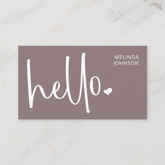 Hallo Herz Skript QR Code Social Media Old Pink Visitenkarte (Vorderseite)