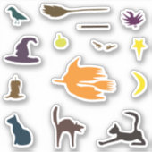 Hallo Hexe - Halloween Aufkleber Pack. (Vorderseite)