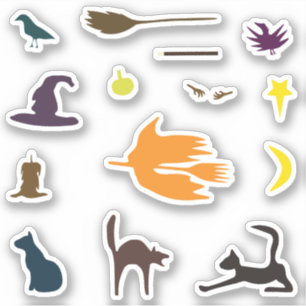 Hallo Hexe - Halloween Aufkleber Pack.