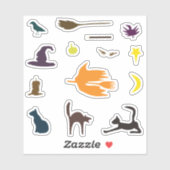 Hallo Hexe - Halloween Aufkleber Pack. (Blatt)