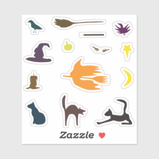 Hallo Hexe - Halloween Aufkleber Pack. (Blatt)