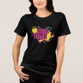 Hallo Hexe Halloween Retro Tri-Blend Shirt (Vorderseite)