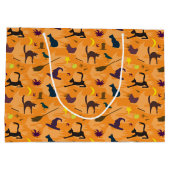 Hallo Hexe - nahtloses Halloween-Muster. Große Geschenktüte (Rückseite)