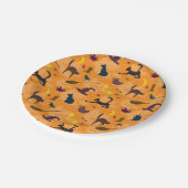 Hallo Hexe - nahtloses Halloween-Muster. Pappteller (Schrägansicht)