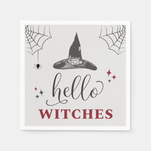 Hallo Hexen Halloween Funny Text Bachelorette Serviette (Vorderseite)
