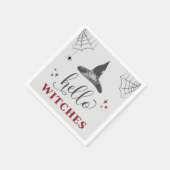 Hallo Hexen Halloween Funny Text Bachelorette Serviette (Ecke)