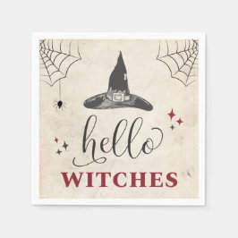 Hallo Hexen Halloween Funny Text Bachelorette Serviette