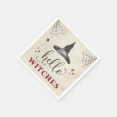 Hallo Hexen Halloween Funny Text Bachelorette Serviette (Ecke)