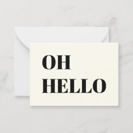 Hallo, Hi, Hey, schwarzer Elfenbein Hinweiskarte