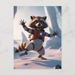 Hallo, Hi Raccon Postkarte