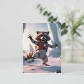 Hallo, Hi Raccon Postkarte (Stehend Vorderseite)