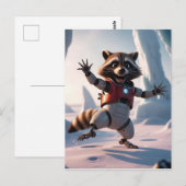 Hallo, Hi Raccon Postkarte (Vorne/Hinten)