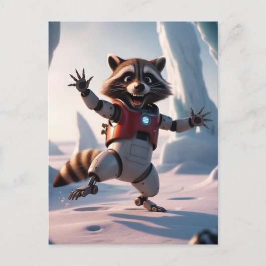 Hallo, Hi Raccon Postkarte (Vorderseite)