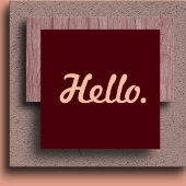 Hallo Hi Rot und Rosa Lässige Typografie Quadratische Visitenkarte