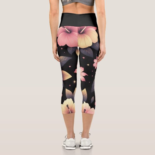 Hallo Hibiskus Capri Leggings (Rückseite)