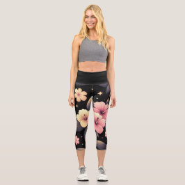 Hallo Hibiskus Capri Leggings