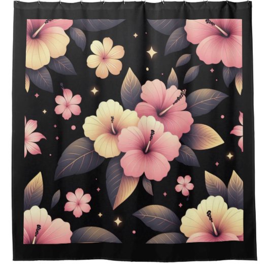 Hallo Hibiskus Duschvorhang (Vorderseite)
