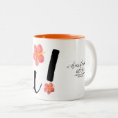 Hallo! Hibiskus-Tasse Zweifarbige Tasse (VorderseiteRechts)